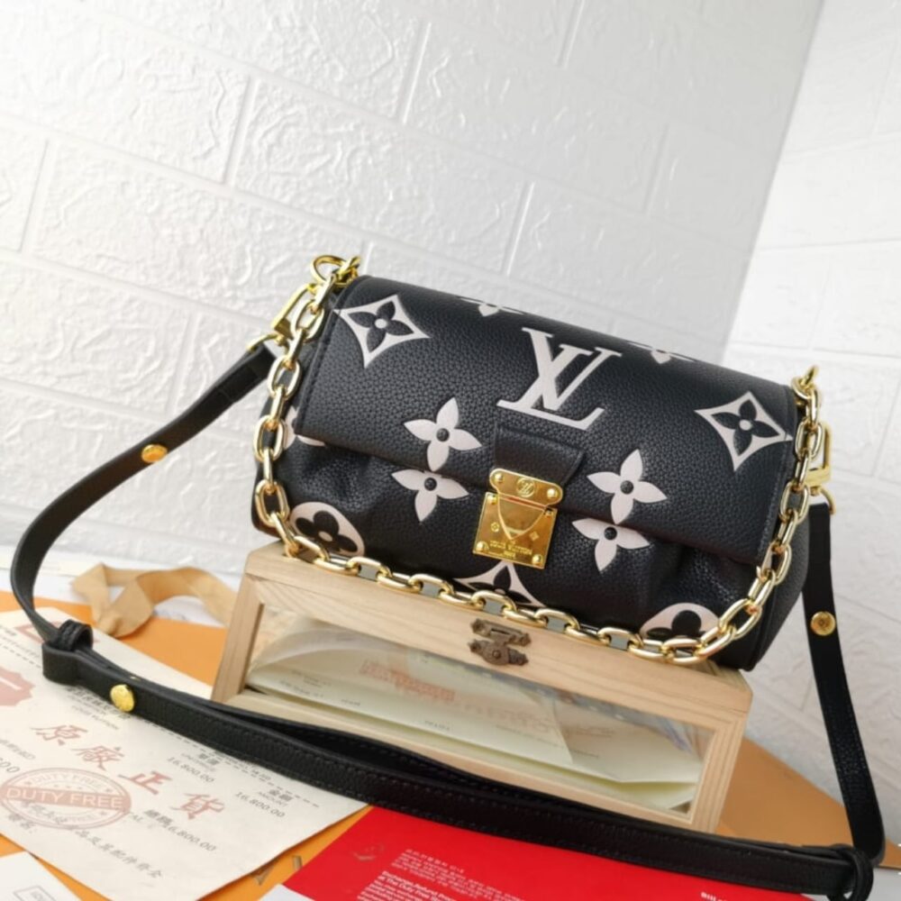 LOUIS VUITTON FAVORITE BAG BICOLOUR MONOGRAM EMPREINTE BLACK 24CM M45859 - Image 2