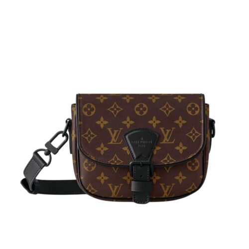 Louis Vuitton Montsouris Messenger PM Monogram Macassar Canvas Brown 19Cm M47060