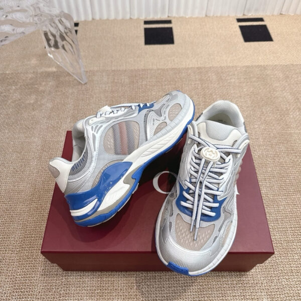 GUCCI MEN 20 TRAINER GREY AND BLUE 814040 FAD5T 8753 - Image 4