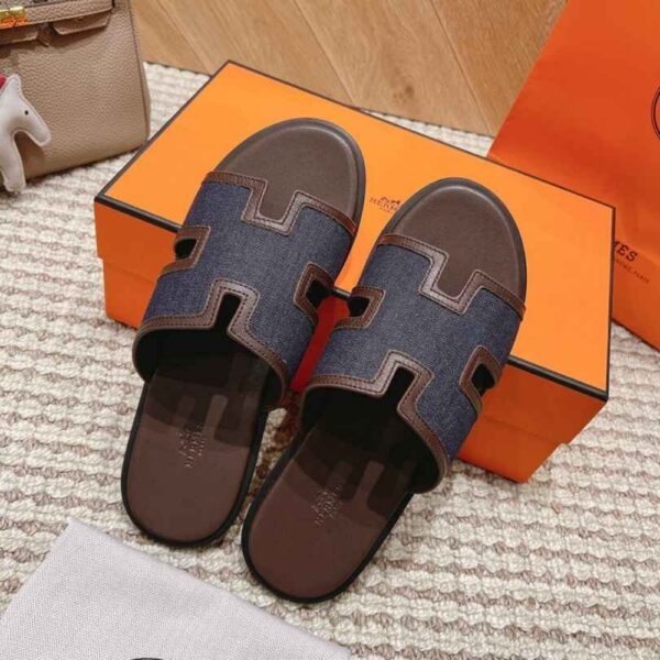HERMES IZMIR SANDAL BLUE AND CHOCOLATE H232814ZH49400 - Image 5