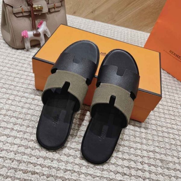 HERMES IZMIR SANDAL KAKI AND NOIR H231812ZHK3400 - Image 6
