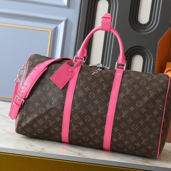 LOUIS VUITTON KEEPALL BANDOULIÈRE 45 PONDICHERY PINK 50CM M13807 - Image 2