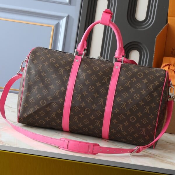 LOUIS VUITTON KEEPALL BANDOULIÈRE 45 PONDICHERY PINK 50CM M13807 - Image 4