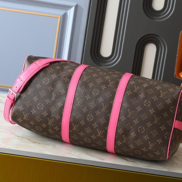 LOUIS VUITTON KEEPALL BANDOULIÈRE 45 PONDICHERY PINK 50CM M13807 - Image 5