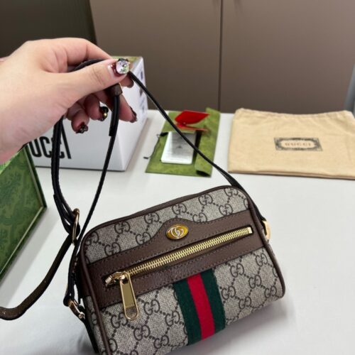 Alternative view of Gucci Ophidia Mini Bag Beige And Ebony 17Cm 517350 96IWS 8745