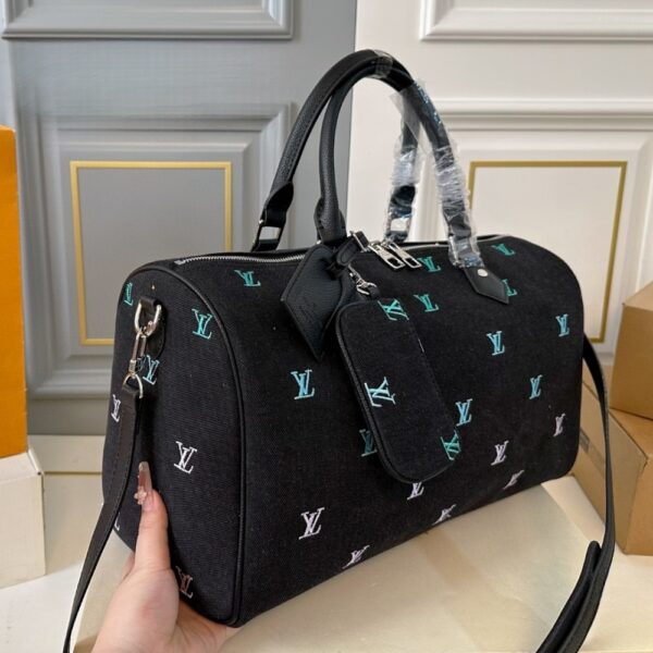 LOUIS VUITTON KEEPALL BANDOULIÈRE BLUE DENIM 40CM - Image 6