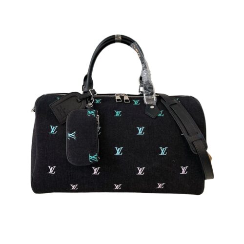Louis Vuitton Keepall Bandoulière Black Denim 40cm