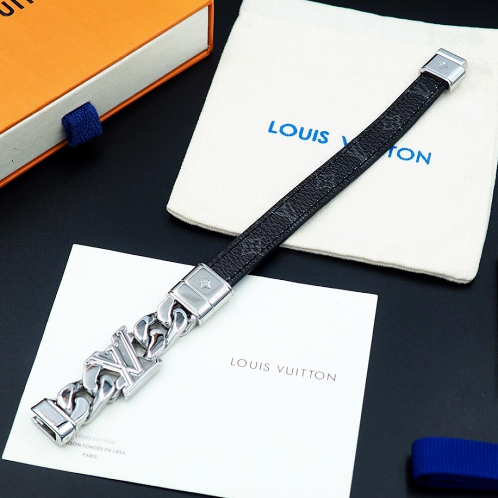 LOUIS VUITTON DIMENSION BRACELET SILVER BLACK M8828D - Image 8