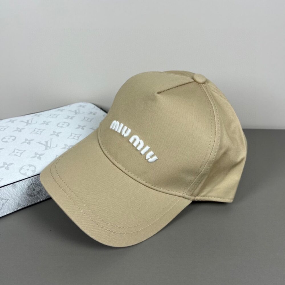 MIUMIU DRILL BASEBALL CAP BEIGE 5HC179 ADXI F011P - Image 3