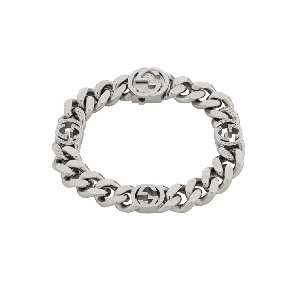 GUCCI INTERLOCKING BRACELET SILVER 675758 I4601 0926