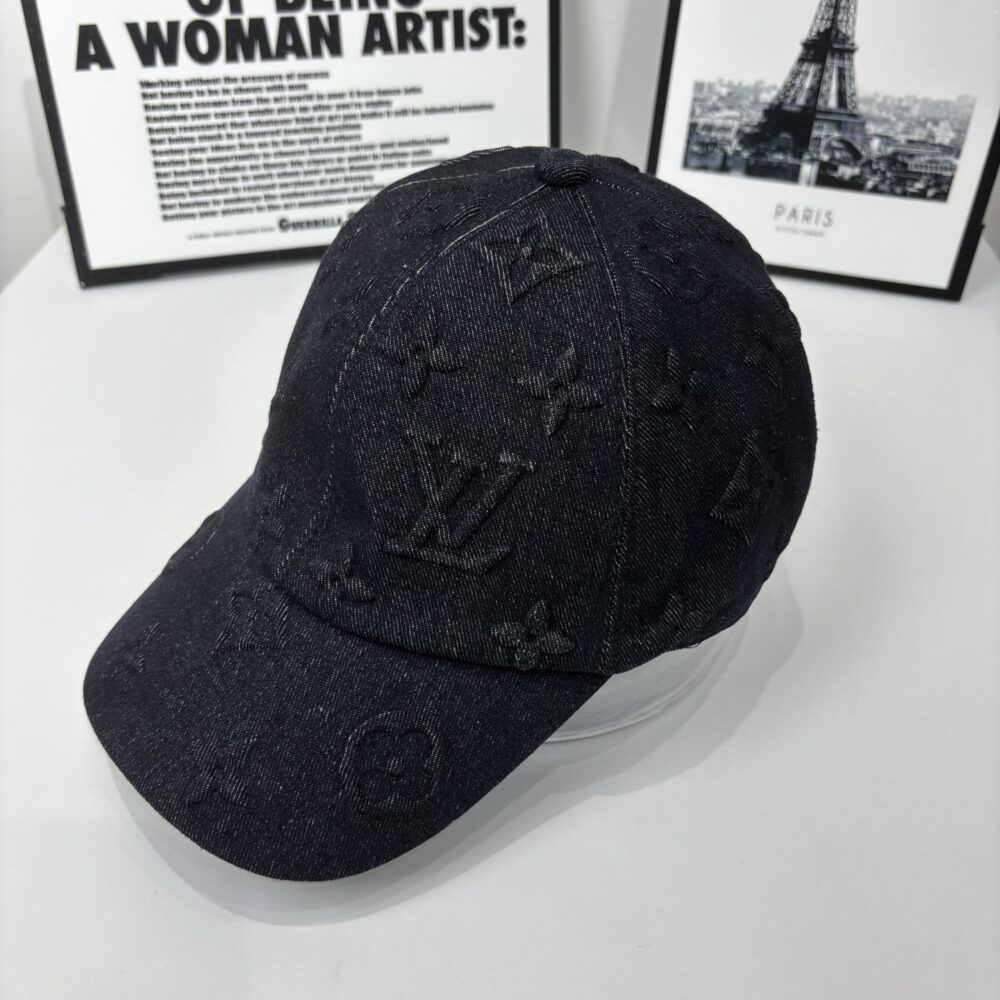 LOUIS VUITTON MONOGRAM DENIM BASEBALL CAP IN WASHED BLACK - Image 2