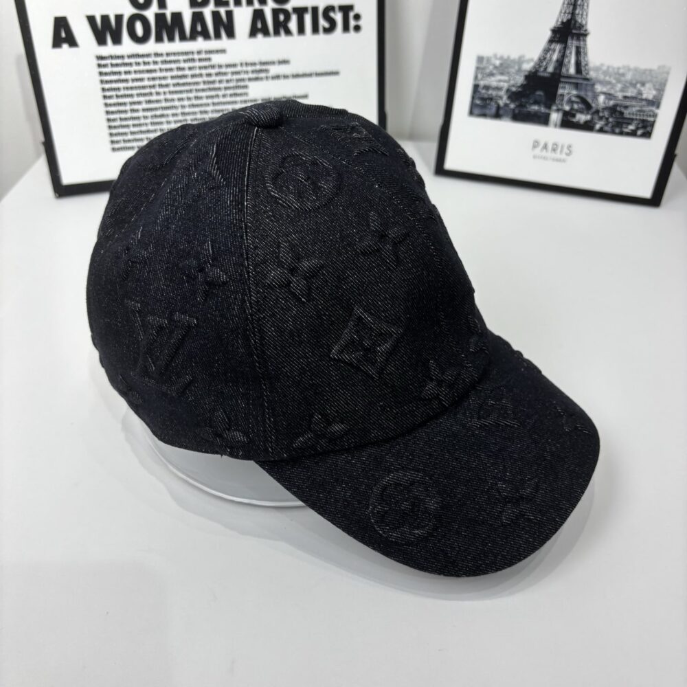LOUIS VUITTON MONOGRAM DENIM BASEBALL CAP IN WASHED BLACK - Image 3