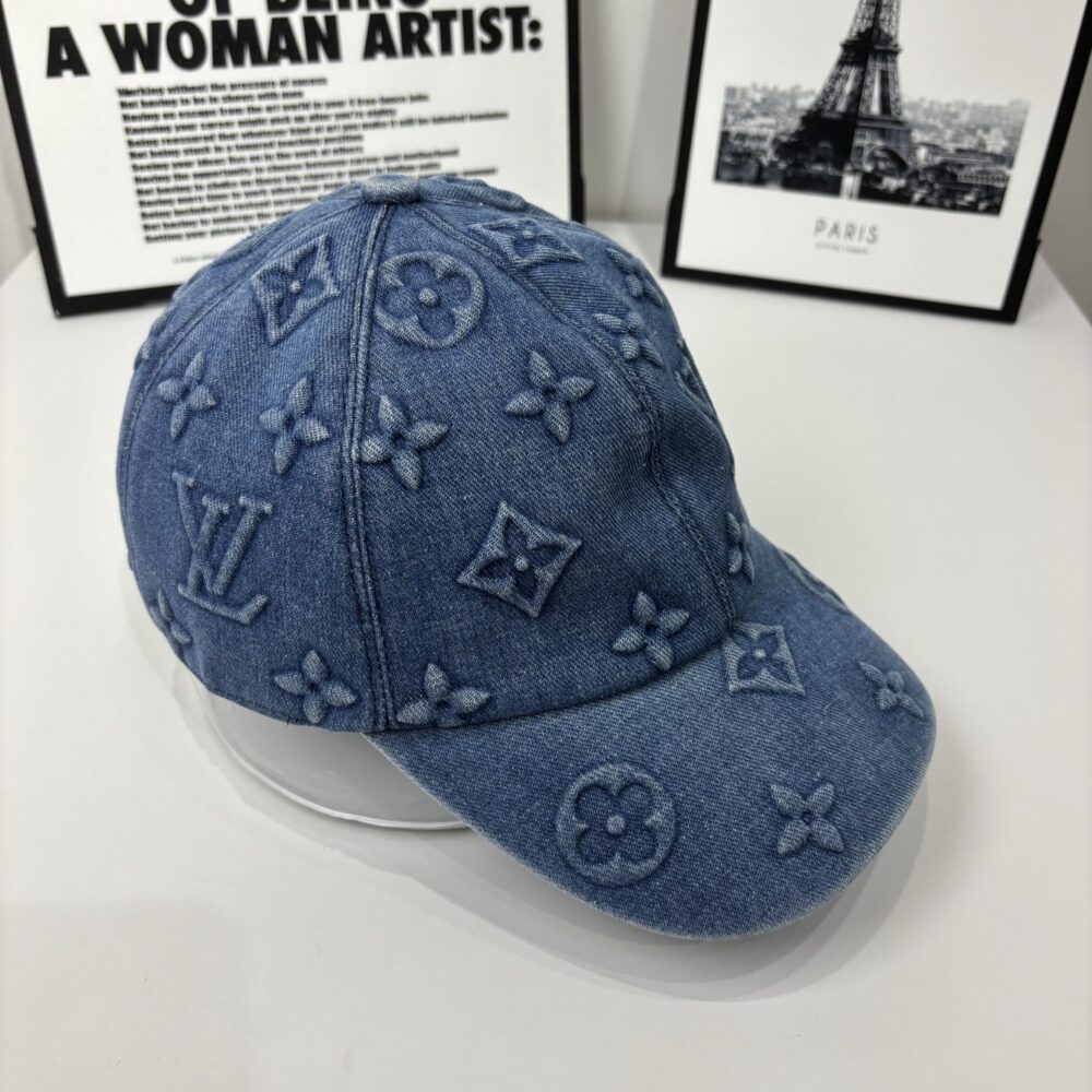 LOUIS VUITTON MONOGRAM DENIM BASEBALL CAP IN BLUE - Image 2