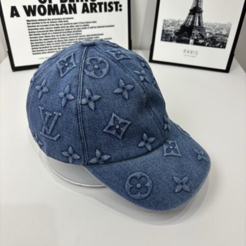 Alternative view of Louis Vuitton Monogram Denim Baseball Cap In Blue