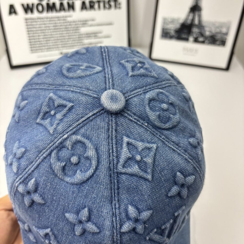 LOUIS VUITTON MONOGRAM DENIM BASEBALL CAP IN BLUE - Image 7