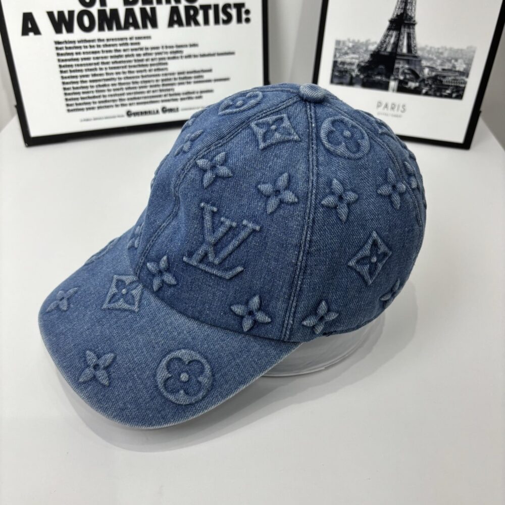 LOUIS VUITTON MONOGRAM DENIM BASEBALL CAP IN BLUE - Image 3