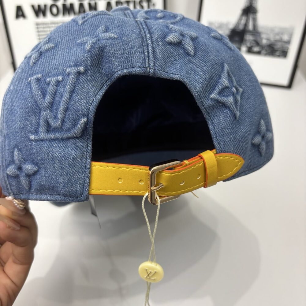 LOUIS VUITTON MONOGRAM DENIM BASEBALL CAP IN BLUE - Image 6
