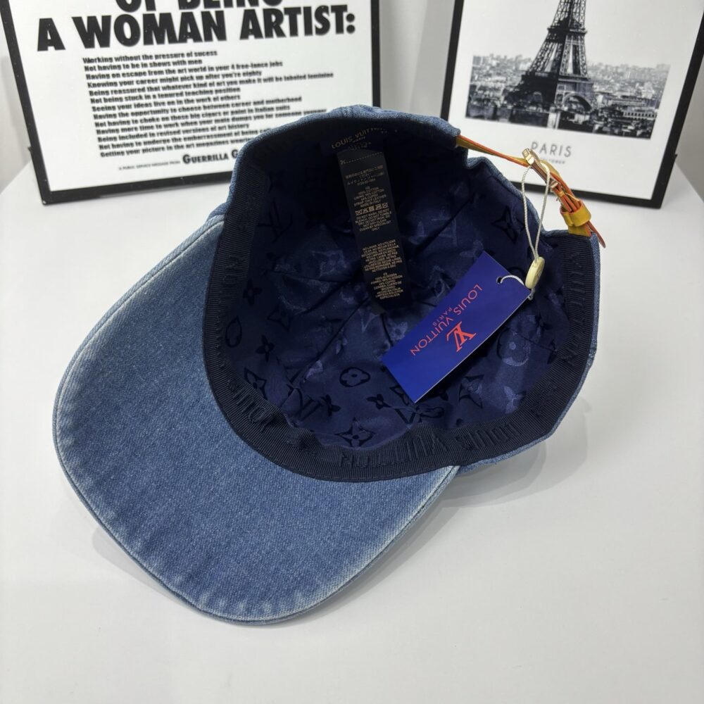 LOUIS VUITTON MONOGRAM DENIM BASEBALL CAP IN BLUE - Image 5