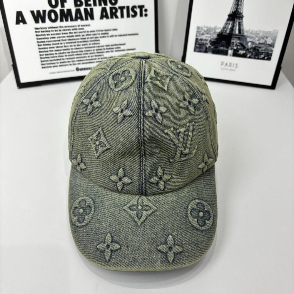 LOUIS VUITTON MONOGRAM DENIM BASEBALL CAP IN WASHED BLUE - Image 6