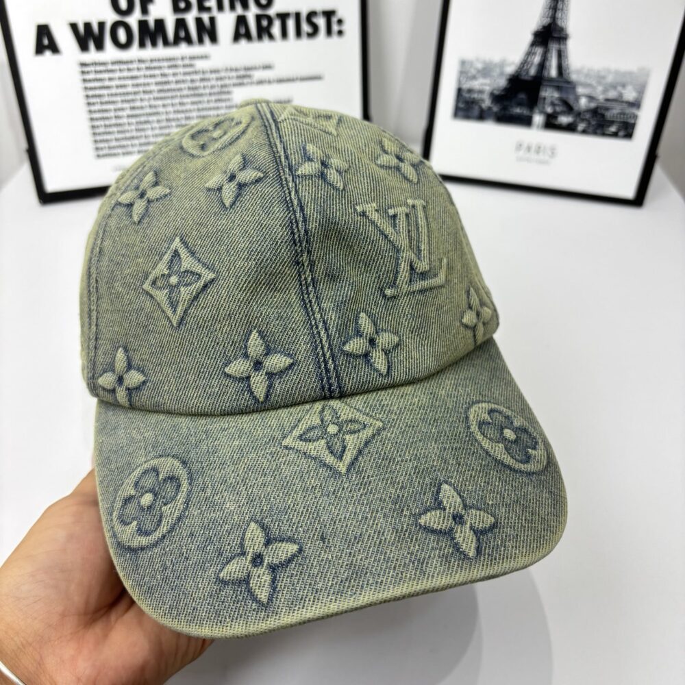 LOUIS VUITTON MONOGRAM DENIM BASEBALL CAP IN WASHED BLUE - Image 2