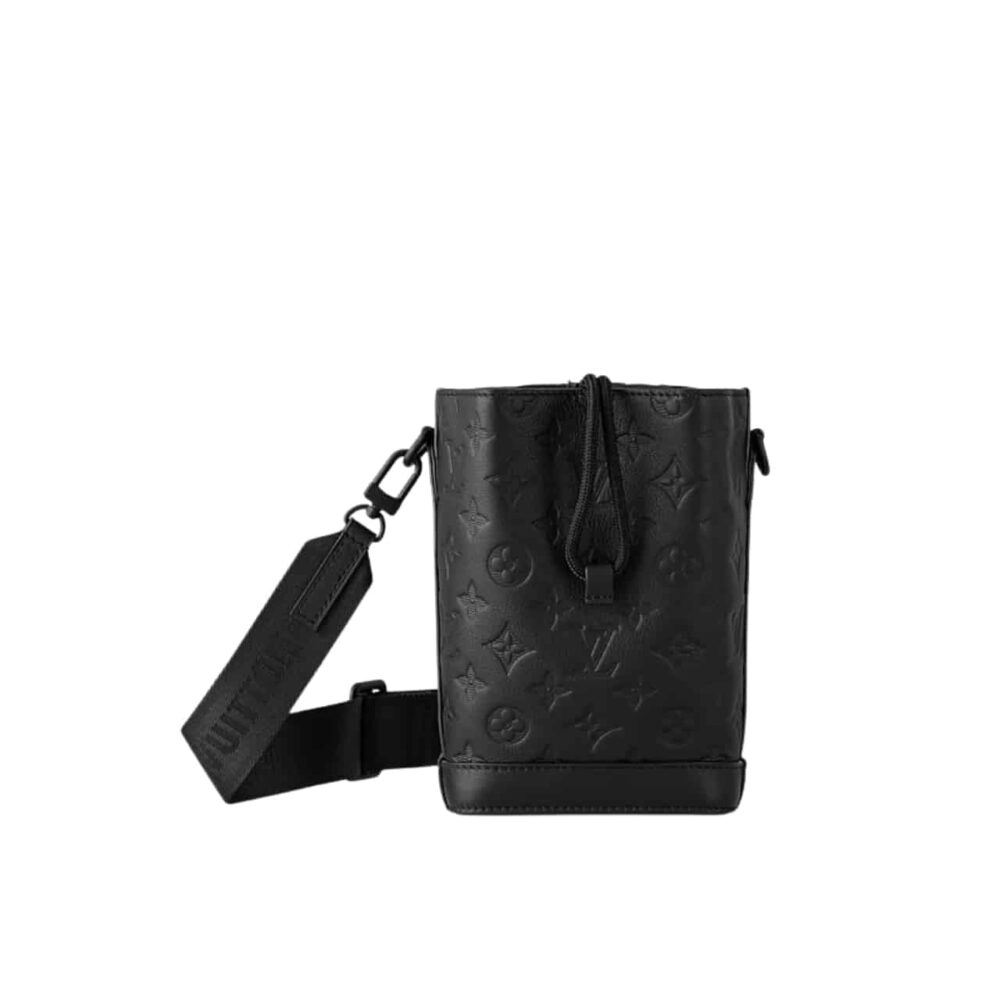 LOUIS VUITTON NANO NOÉ BRUME GRAY AND WHITE QUARTZ 16CM M14224 CROSSBODY BAG BLACK 21CM M82248