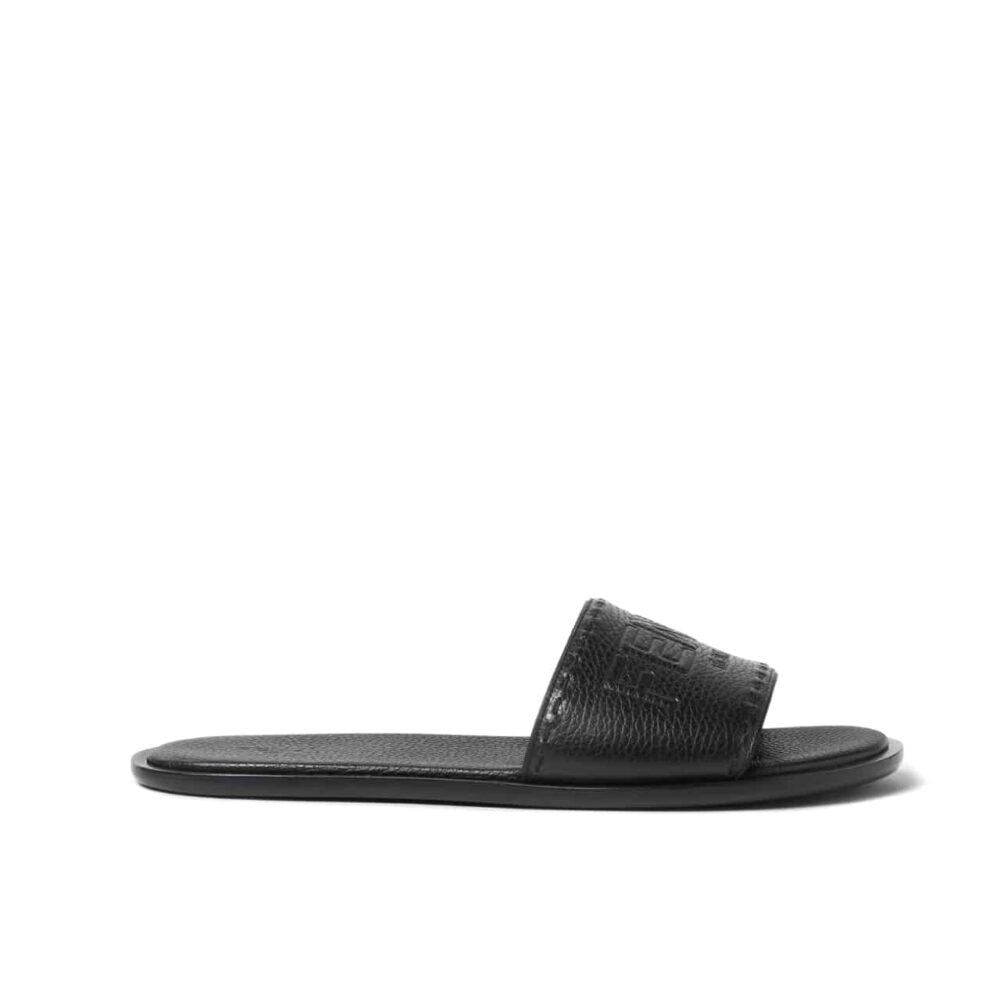 FENDI ROMA LEATHER SLIDES BLACK 7X1753AQXCF0QA1