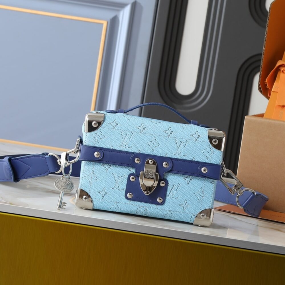 LOUIS VUITTON SOUL TRUNK BOX BAG BLUE 19CM M15035 - Image 2