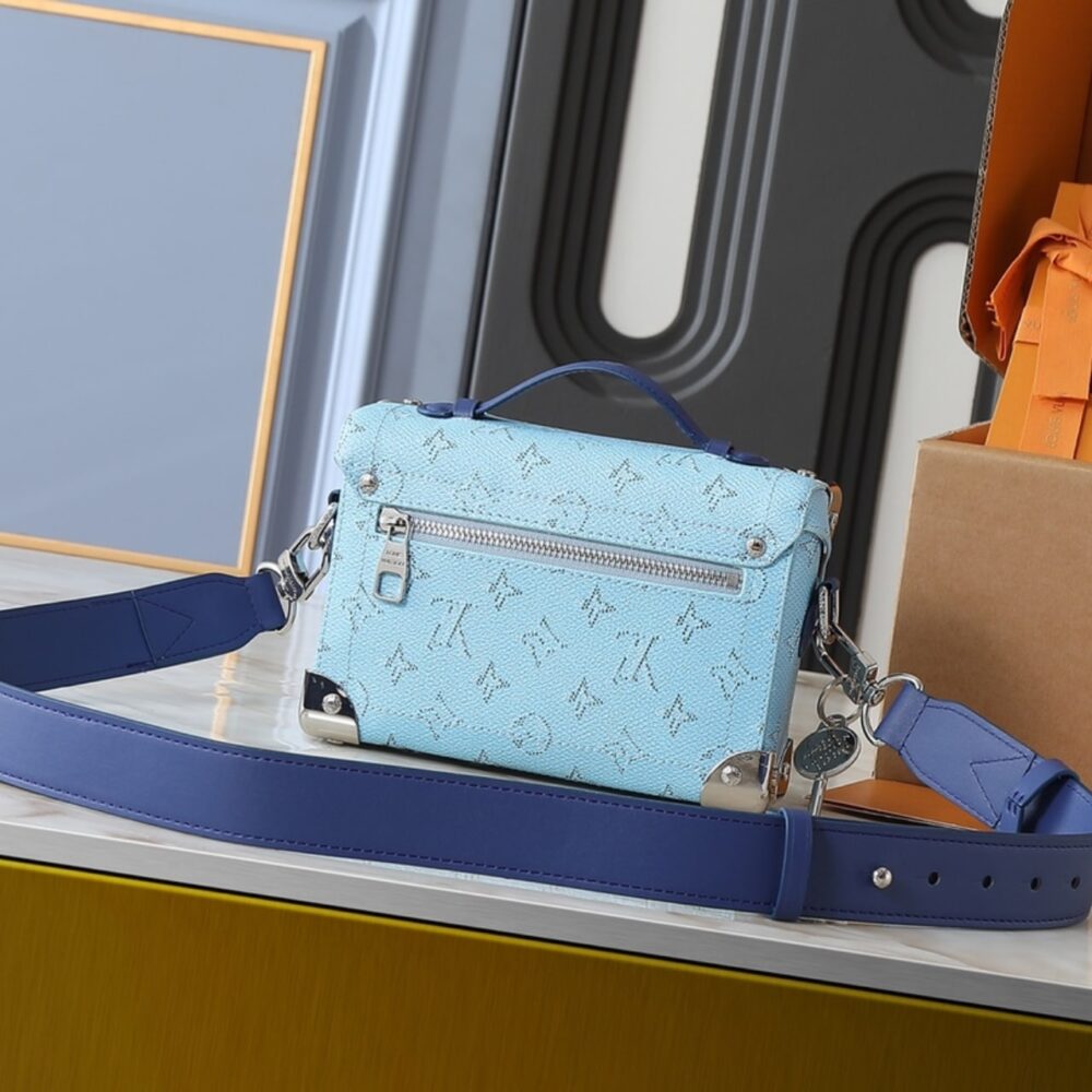 LOUIS VUITTON SOUL TRUNK BOX BAG BLUE 19CM M15035 - Image 5
