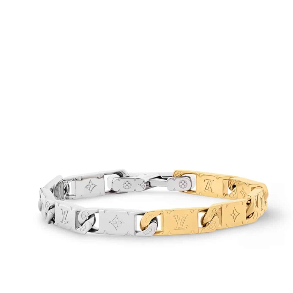 LOUIS VUITTON MONOGRAM TIED UP BRACELET GOLD AND SILVER M1306L