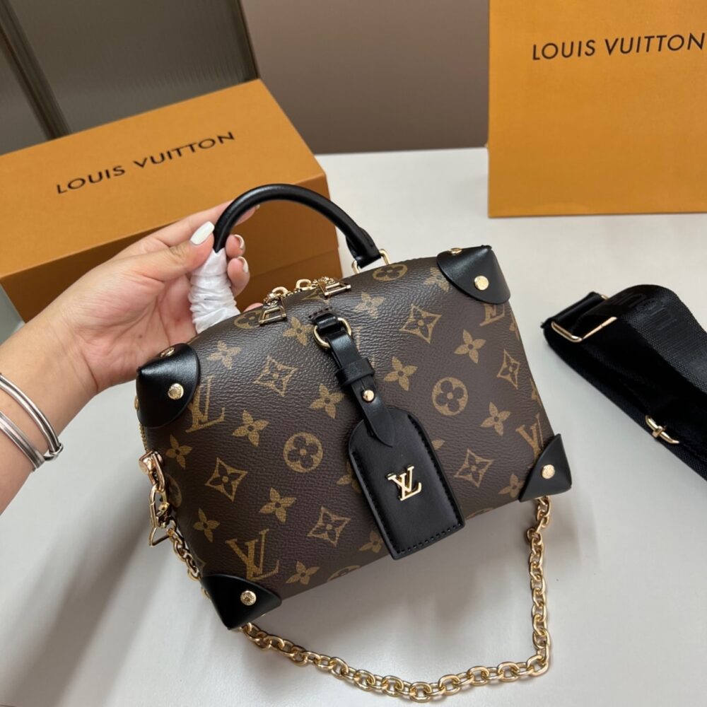 LOUIS VUITTON PETITE MALLE SOUPLE MONOGRAM BAG BROWN 20CM M45571 - Image 2