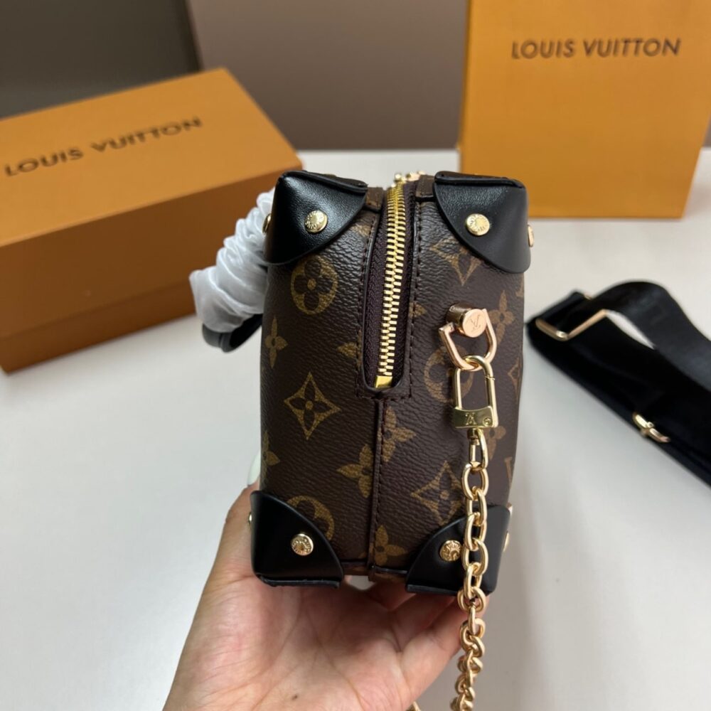 LOUIS VUITTON PETITE MALLE SOUPLE MONOGRAM BAG BROWN 20CM M45571 - Image 4