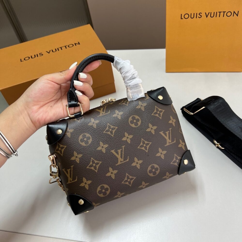 LOUIS VUITTON PETITE MALLE SOUPLE MONOGRAM BAG BROWN 20CM M45571 - Image 5