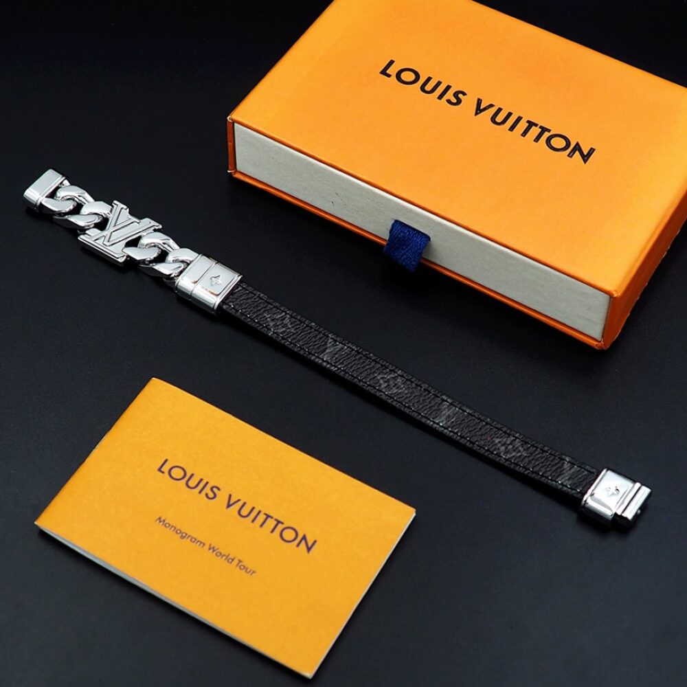 LOUIS VUITTON DIMENSION BRACELET SILVER BLACK M8828D - Image 6