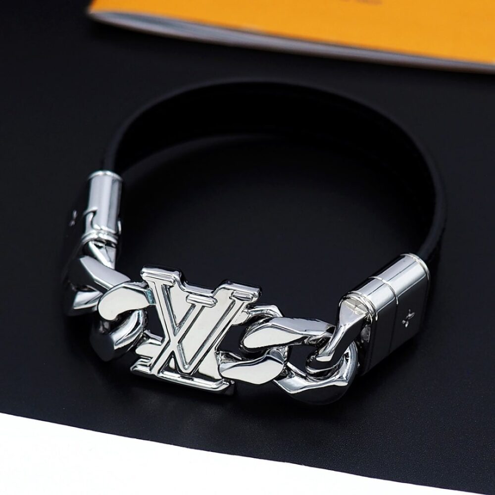LOUIS VUITTON DIMENSION BRACELET SILVER BLACK M8828D - Image 2