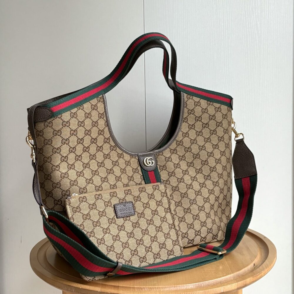 GUCCI GIGLIO LARGE TOTE BAG BEIGE AND DARK BROWN 60CM 853971 FAFFP 2547 - Image 5