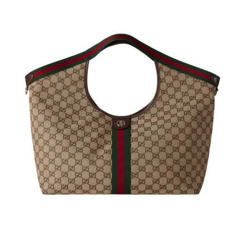 Gucci Giglio Large Tote Bag Beige And Dark Brown GG Canvas 60Cm 853971 FAFFP 2547