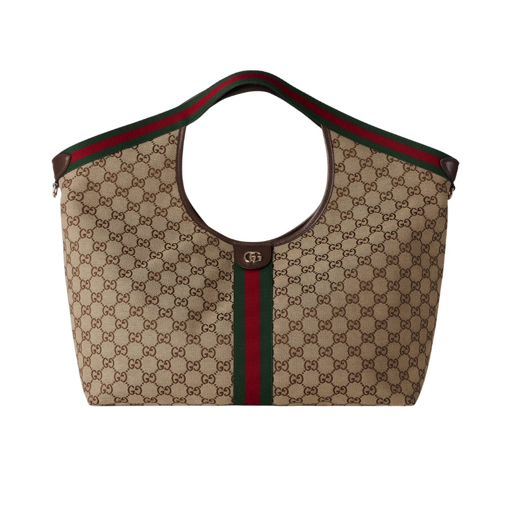 Gucci Giglio Large Tote Bag Beige And Dark Brown GG Canvas 60Cm 853971 FAFFP 2547