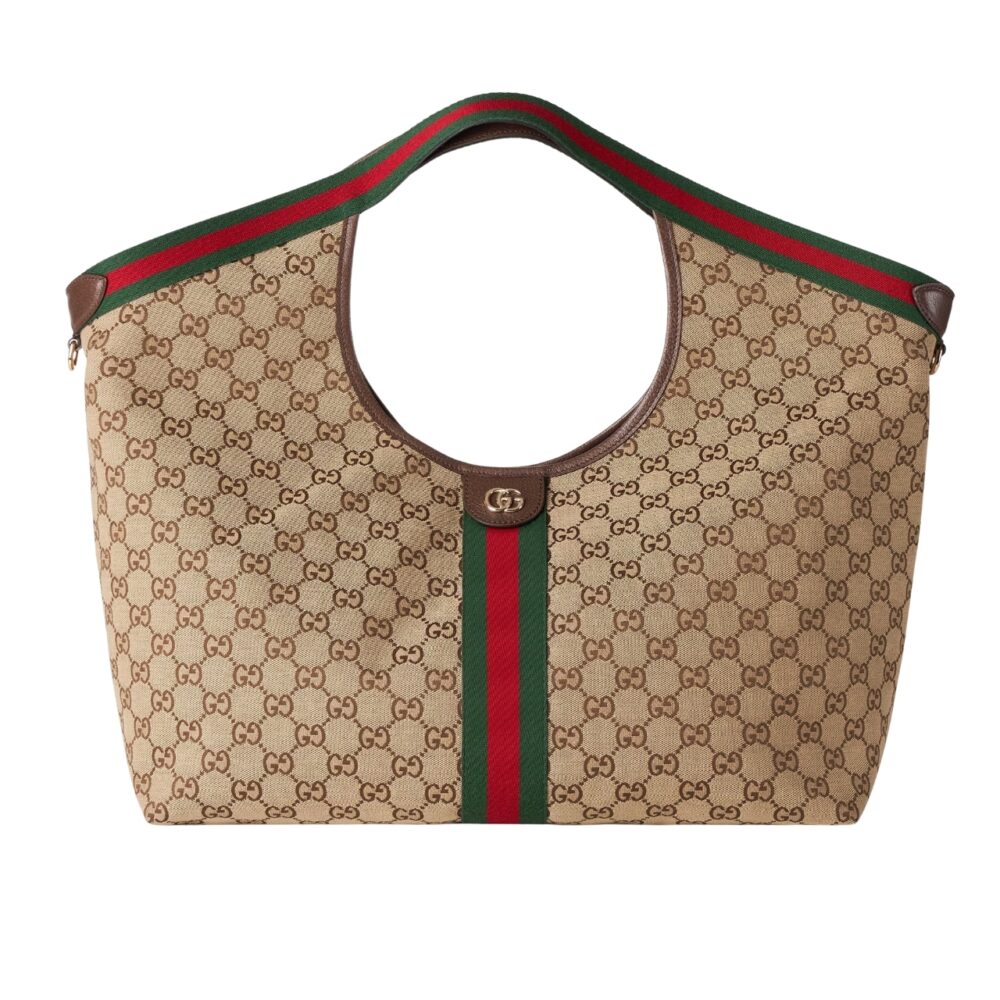 GUCCI GIGLIO LARGE TOTE BAG BEIGE AND DARK BROWN 60CM 853971 FAFFP 2547