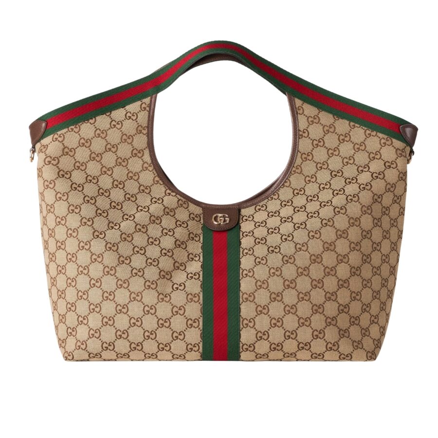 GUCCI GIGLIO LARGE TOTE BAG BEIGE AND DARK BROWN 60CM 853971 FAFFP 2547