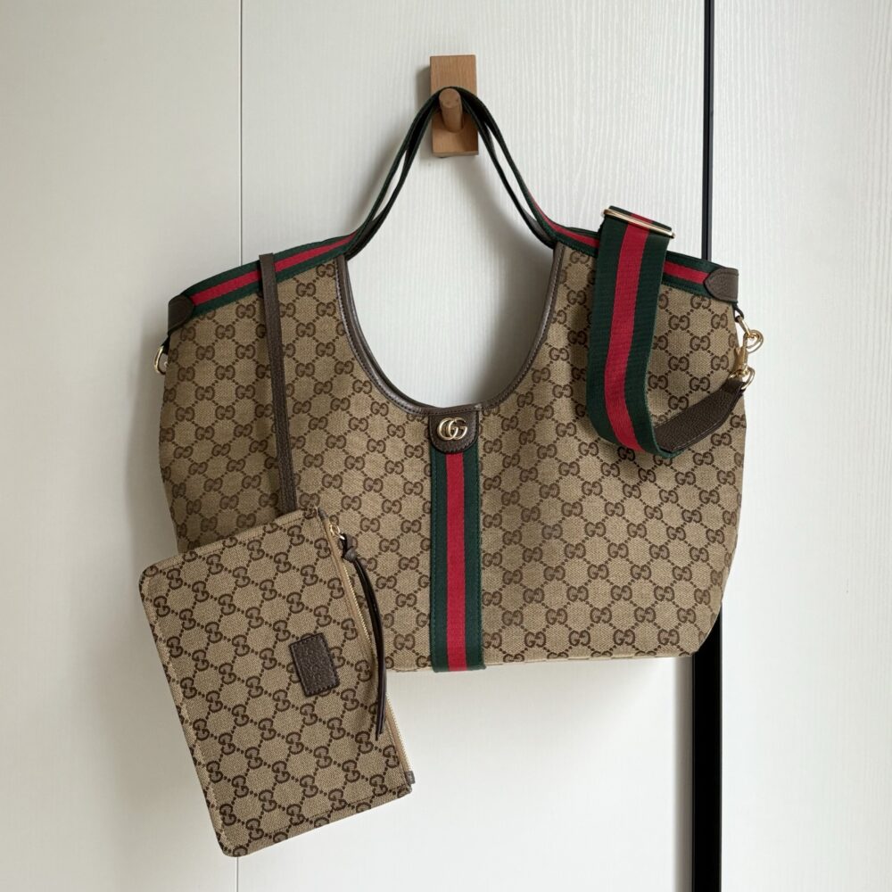 GUCCI GIGLIO LARGE TOTE BAG BEIGE AND DARK BROWN 60CM 853971 FAFFP 2547 - Image 2