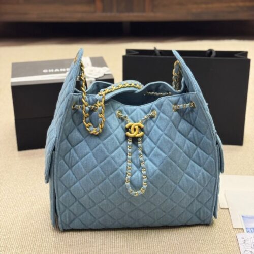 Alternative view of Chanel 25 Medium Handbag Washed Denim Blue And Gold Tone Metal 34cm AS5311 B20603 U0475