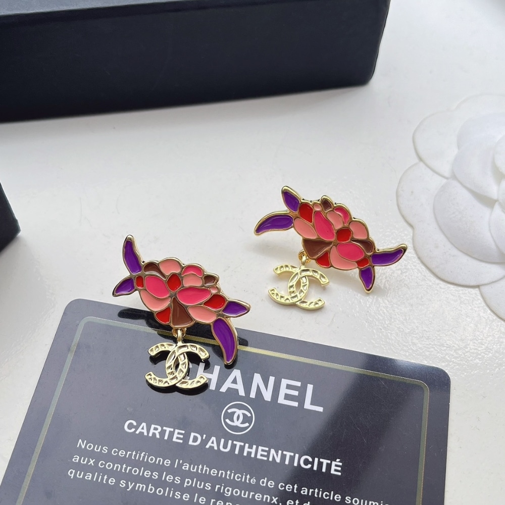 CHANEL PENDANT EARRINGS GOLD AND MULTICOLOUR ABF933 B21129 U2138 - Image 7