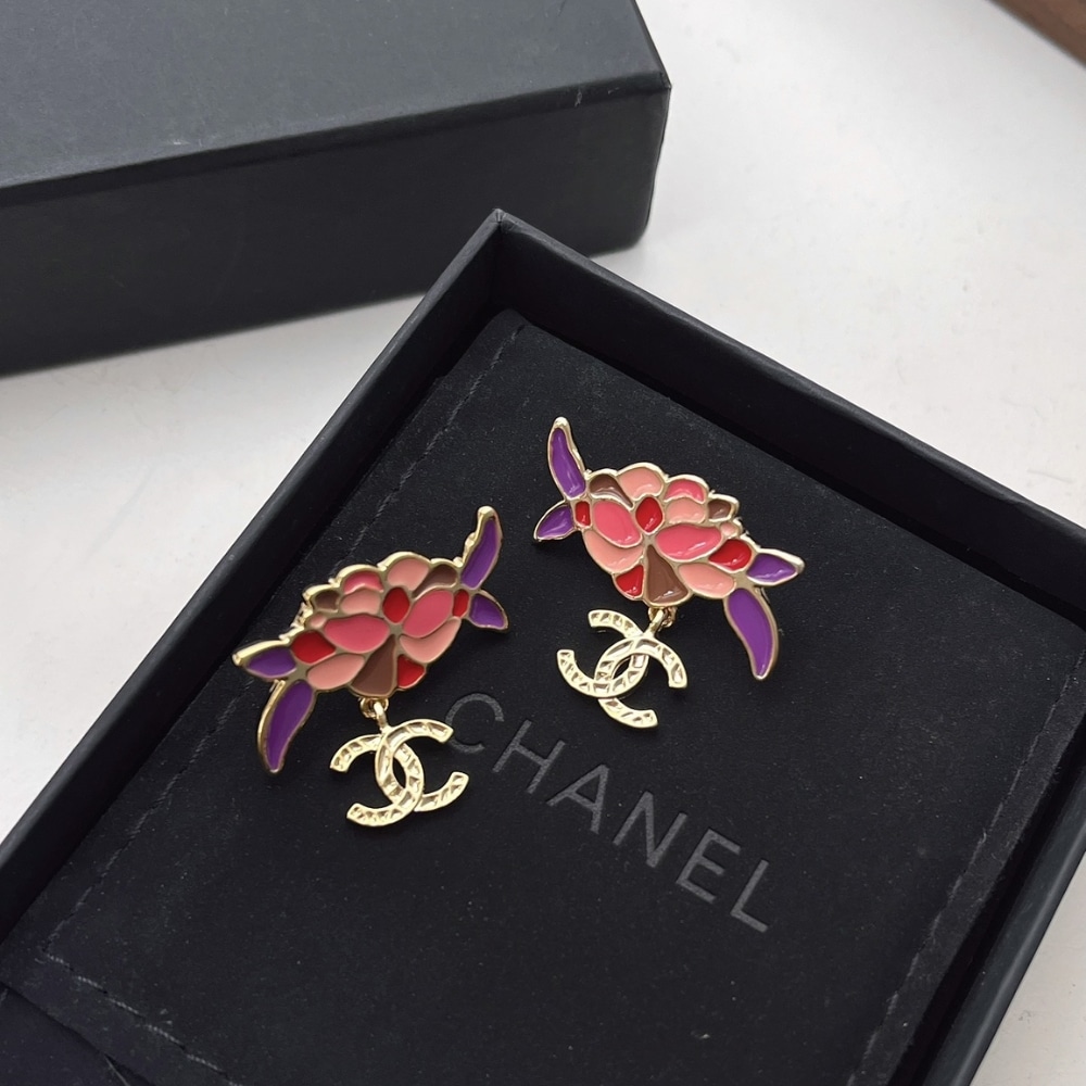 CHANEL PENDANT EARRINGS GOLD AND MULTICOLOUR ABF933 B21129 U2138 - Image 6