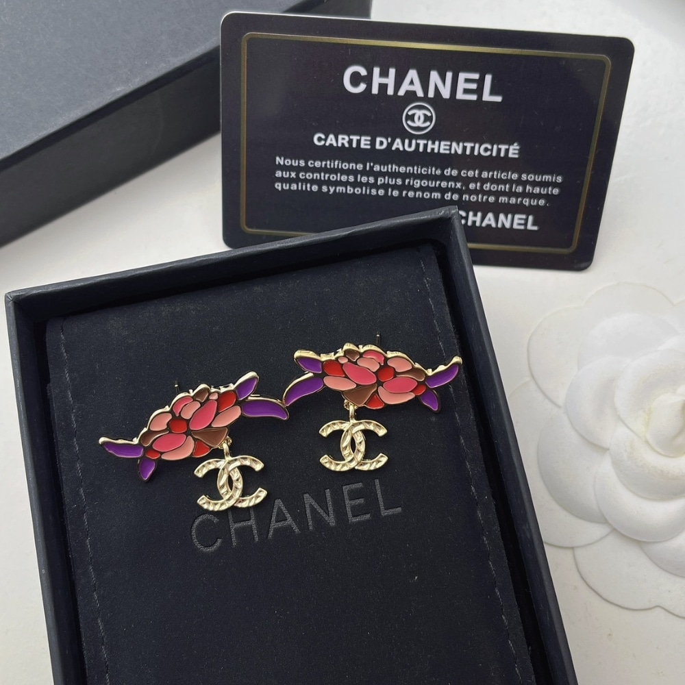 CHANEL PENDANT EARRINGS GOLD AND MULTICOLOUR ABF933 B21129 U2138 - Image 4