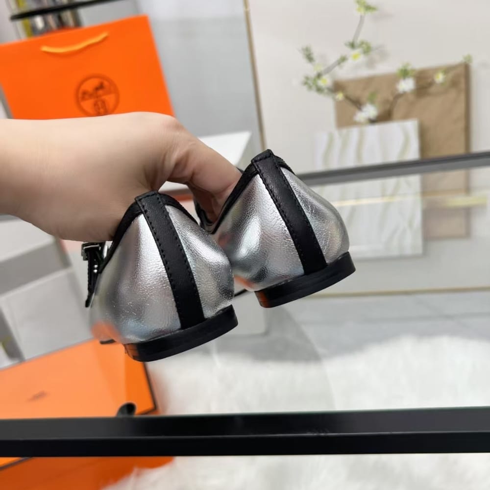 HERMES LILIA BALLET FLAT SILVER H252042Z 52350 - Image 6