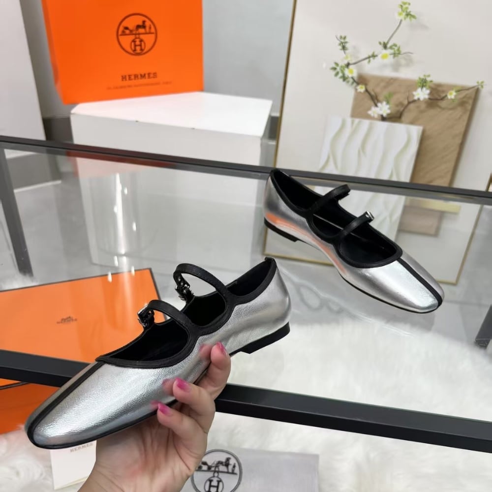 HERMES LILIA BALLET FLAT SILVER H252042Z 52350 - Image 3