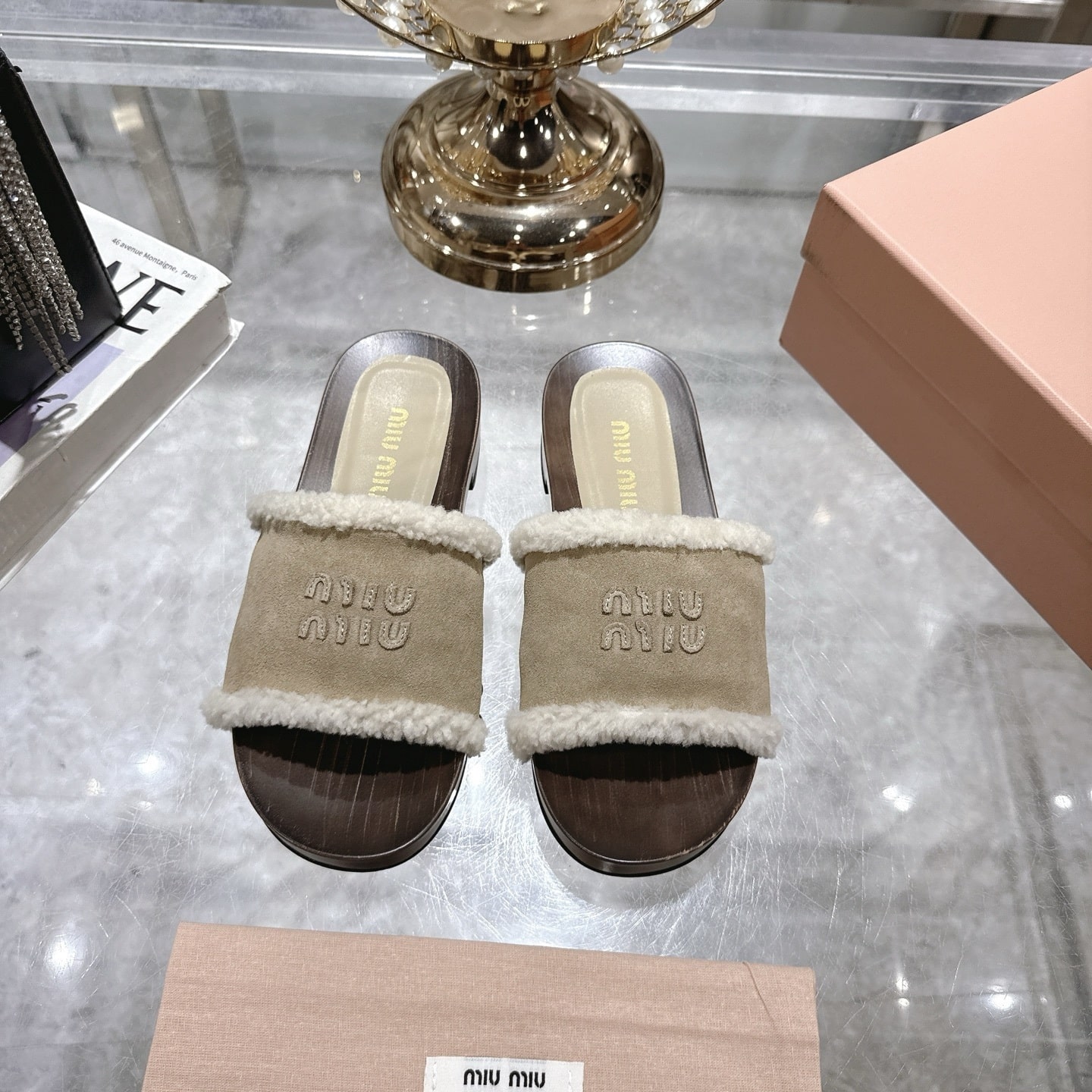 MIUMIU SUEDE CLOGS DESERT BEIGE 5Z505E Z0G F0F24 F ZF30 - Image 2