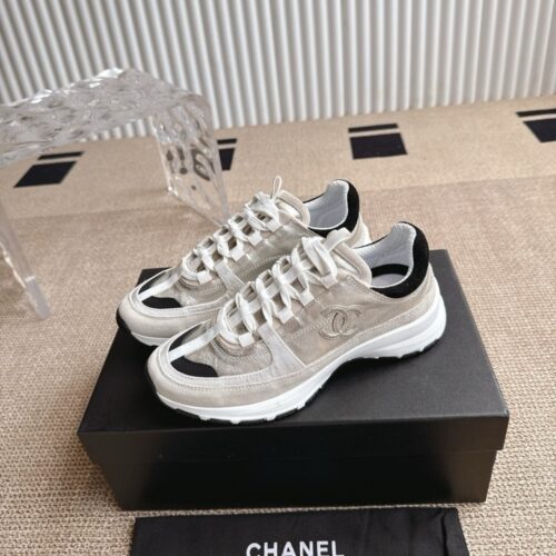 Alternative view of Chanel Sneaker Light Gold Light Gray And Black G46609 B21320 U2404