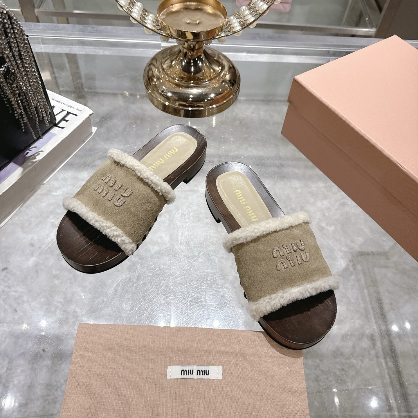 MIUMIU SUEDE CLOGS DESERT BEIGE 5Z505E Z0G F0F24 F ZF30 - Image 3