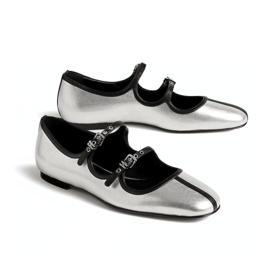 HERMES LILIA BALLET FLAT SILVER H252042Z 52350